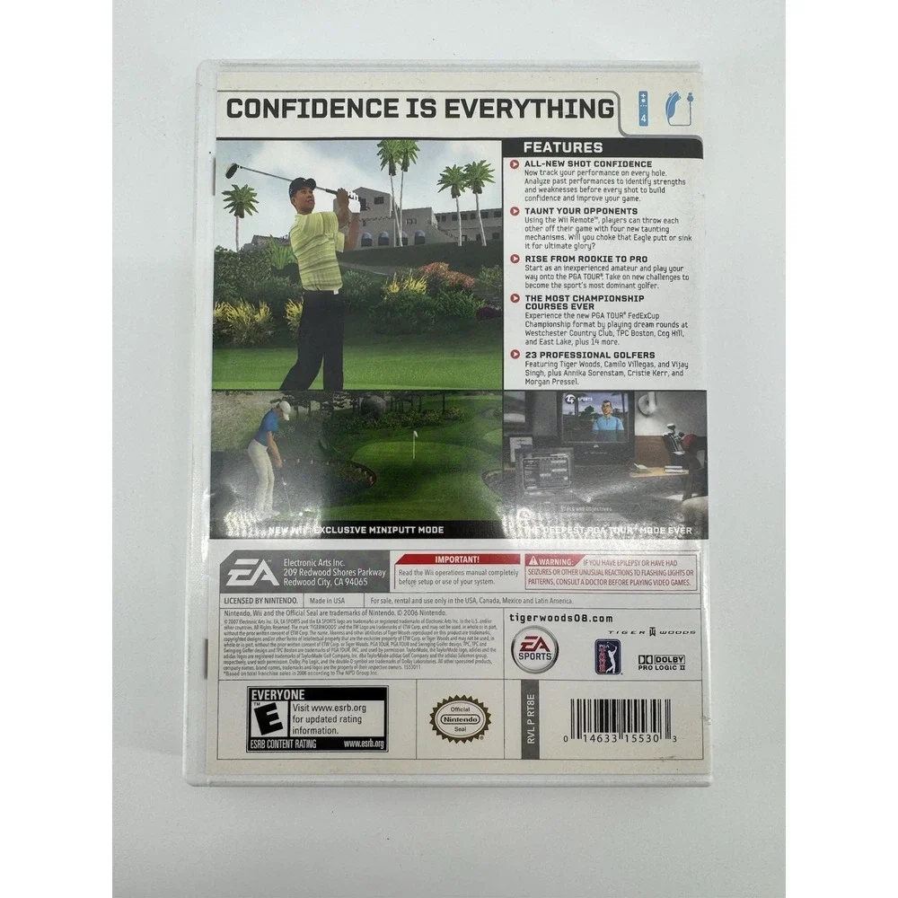 Tiger Woods PGA Tour 08 Nintendo Wii 2008 Complete With Manual EA‎ Sports